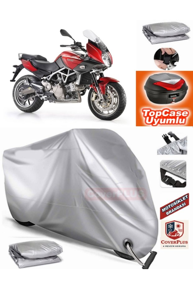 Gray Lock Compatible Aprilia Mana 850 Gt Abs Tarpaulin Topcase Rear Bag Compatible Motor Tarpaulin