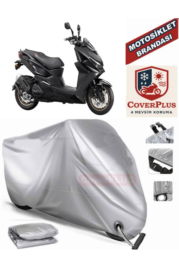 Gray Lock Compatible Motor Tarpaulin Kymco Krv 200 Motorcycle Tarpaulin Cover Tent (Motoen)