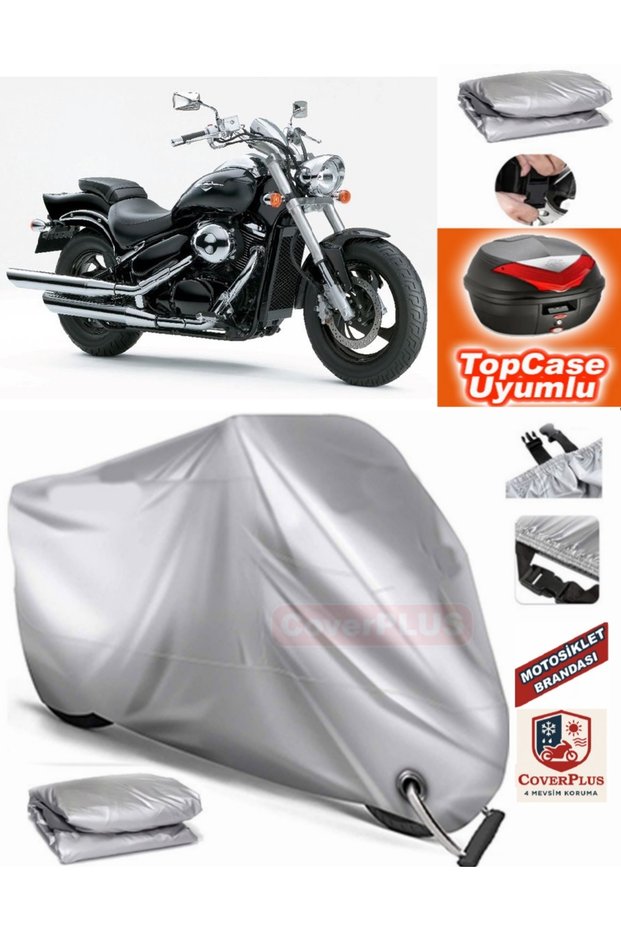 Gray Lock Compatible Suzuki Vz 800 Intruder M800 Tarpaulin Topcase Rear Bag Compatible Motor Tarpaulin