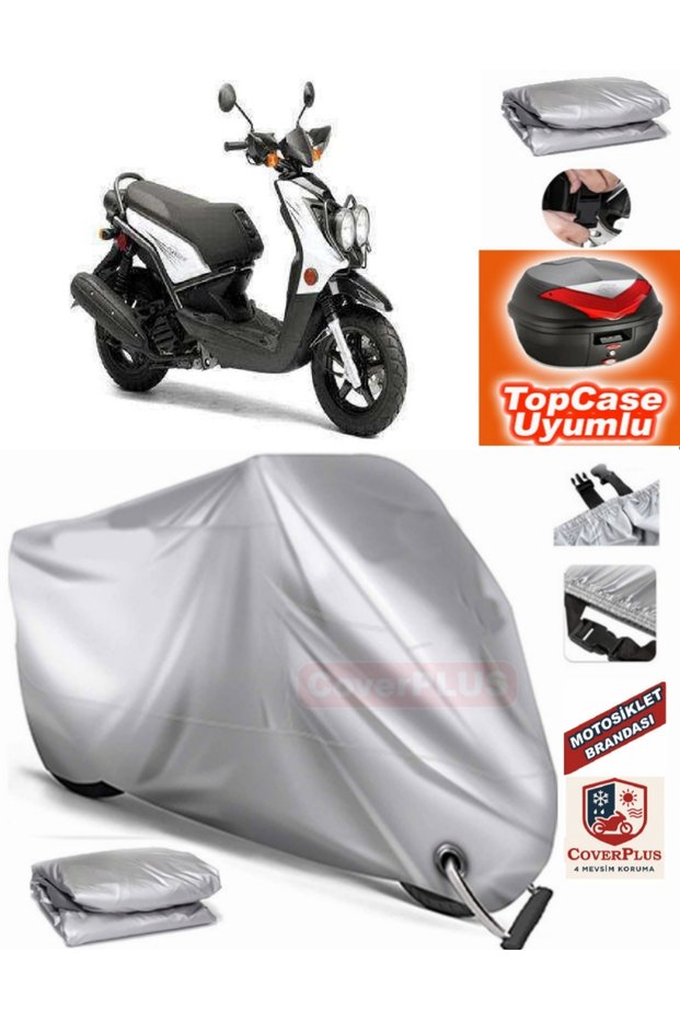 Gray Lock Compatible Ramzey Qm 125T-10E Tarpaulin Topcase Back Bag Compatible Motor Tarpaulin