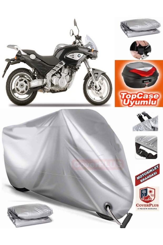 Gray Lock Compatible Bmw F 650 Cs Tarpaulin Topcase Rear Bag Compatible Motor Tarpaulin