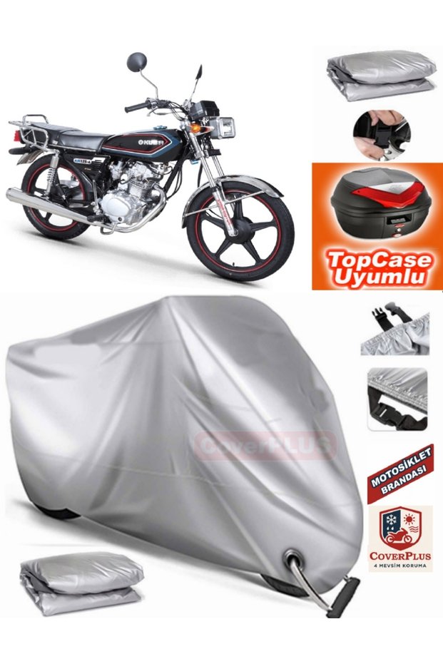 Gray Lock Compatible Kuba Km125-6 Tarpaulin Topcase Rear Bag Compatible Motor Tarpaulin