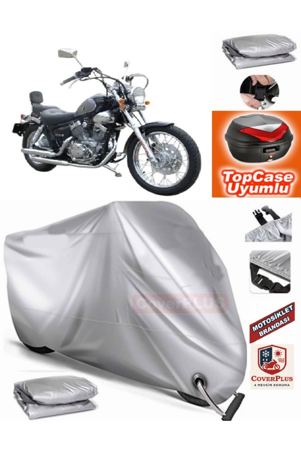 Gray Lock Compatible Bisan Roadstar 250 Tarpaulin Topcase Rear Bag Compatible Motor Tarpaulin