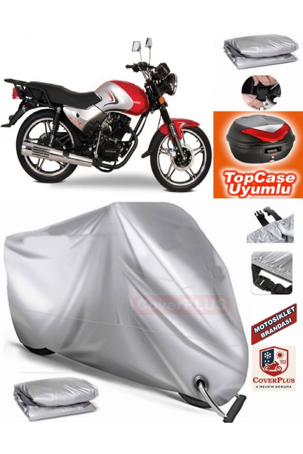 Gray Lock Compatible Falcon SK 125 KMT Tarpaulin Topcase Rear Bag Compatible Motor Canvas