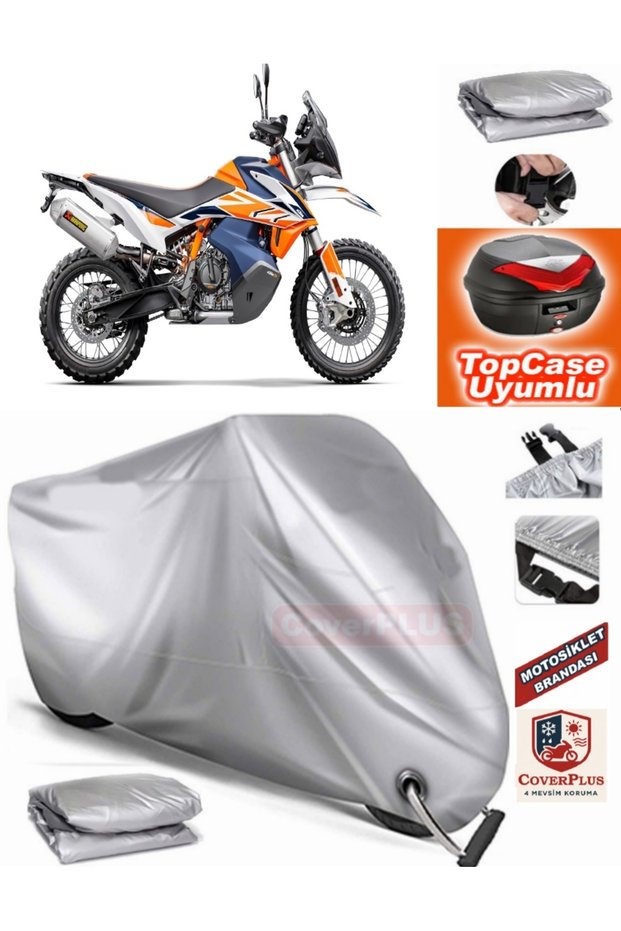 Gray Lock Compatible Ktm 790 Adventure R Tarpaulin Topcase Rear Bag Compatible Motor Tarpaulin