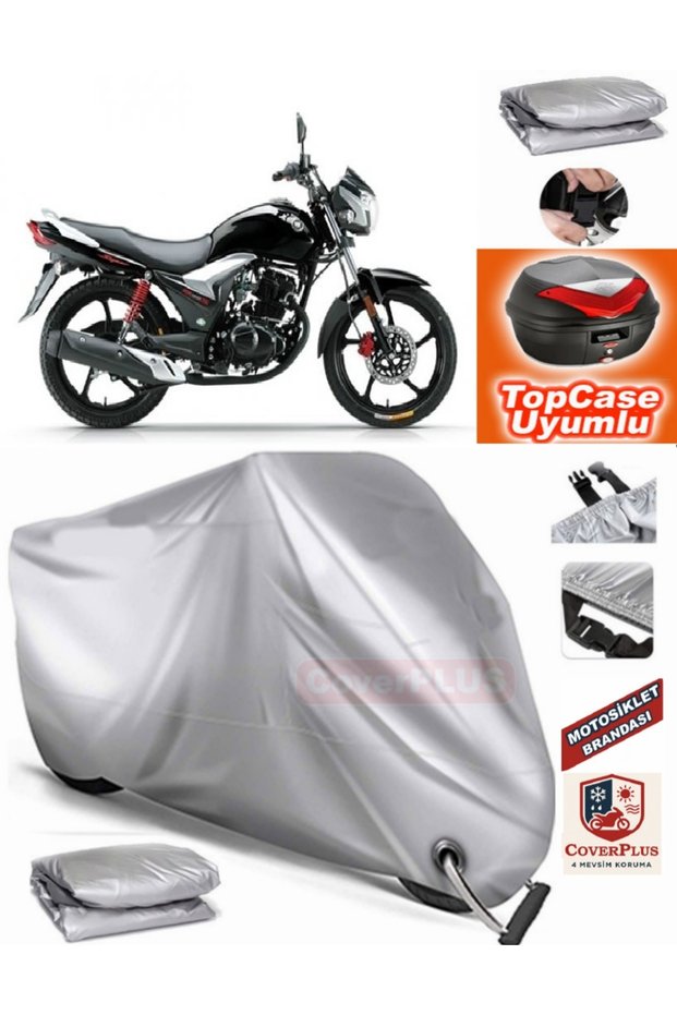 Gray Lock Compatible Haojue Da135 S Tarpaulin Topcase Rear Bag Compatible Motor Tarpaulin