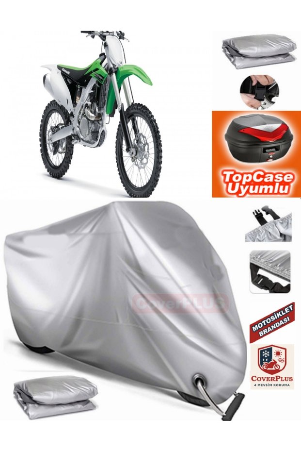 Gray Lock Compatible Kawasaki Kx 250F Tarpaulin Topcase Rear Bag Compatible Motor Tarpaulin