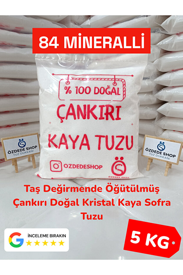 Özdede Shop TAŞ DEĞİRMENDE ÖĞÜTÜLMÜŞ ÇANKIRI DOĞAL KRİSTAL KAYA SOFRA TUZU 5 kg