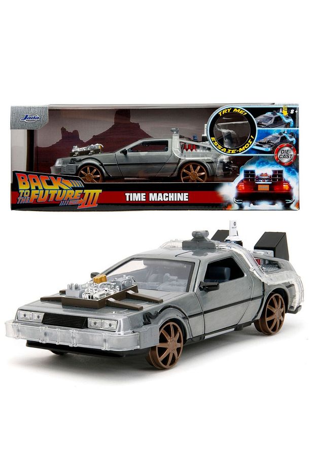 1:24 Back to The Future Geleceğe Dönüş 3 Işıklı Time Machine Zaman Makinesi Die - Cast Metal Araba - 1