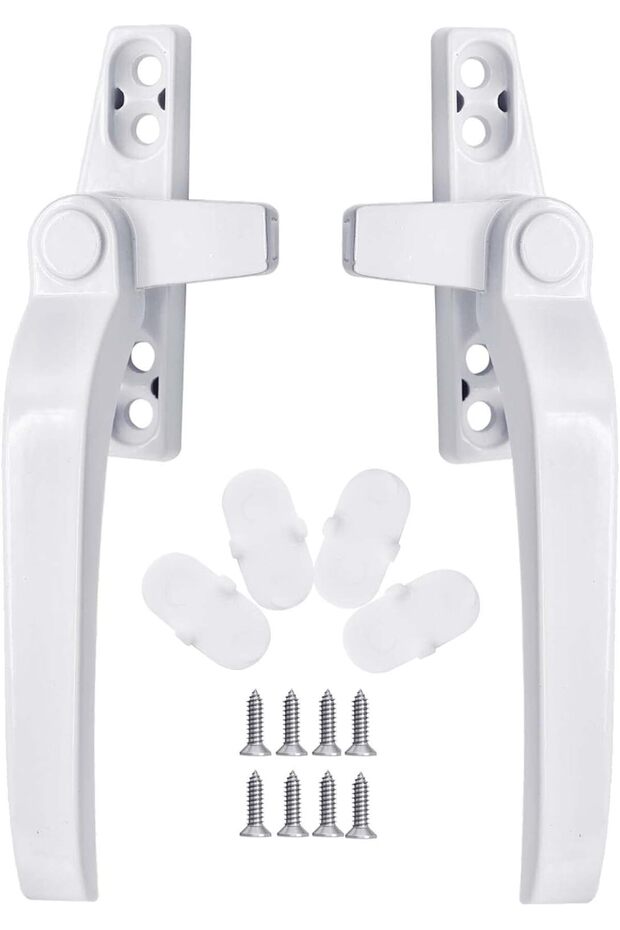ICEBLUEOR Universal Right/Left Hand Window Handle Replacement - 2 PCS White Double Glazing Aluminum