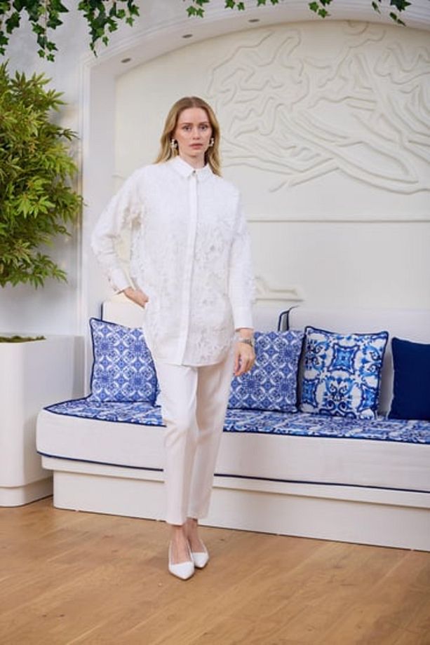 Marwa by moodbasic FRANSIZ DANTELLİ GÖMLEK - 5