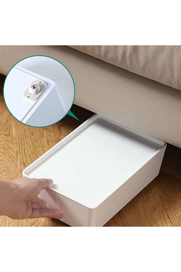 1 Adet Her Eve Lazım Pratik 360 Derece Döner Tekerlek Bilyeli Eşya Kaydırma Aparatı Yapışkanlı - 5