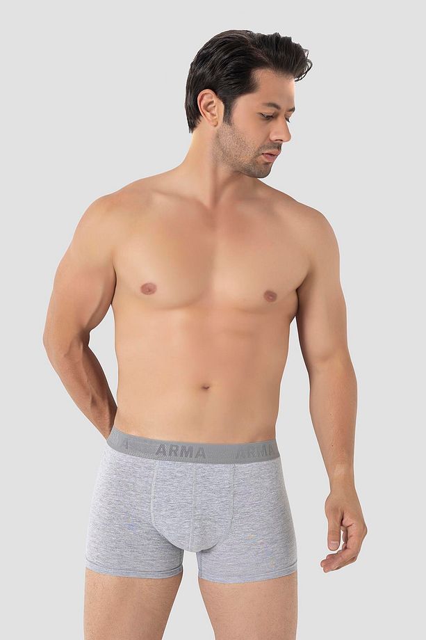 Erkek Gri Boxer 10'lu Paket Pamuklu Likralı Yumuşak ve Esnek Kumaş - 5