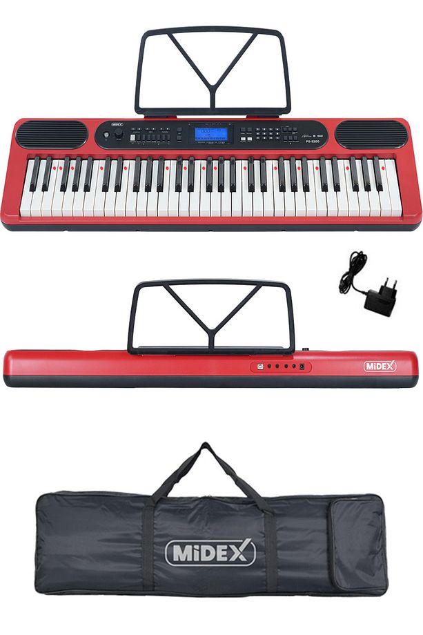 PS-5200RD-HS Pro Org 61 LED Işıklı Tuş Hassasiyetli Bluetooth Midi Kulaklık Stand - 2