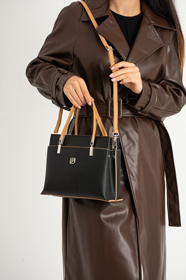 Stylish Women's Shoulder Bag with 6 Compartments and Wide Strap - Daily Use