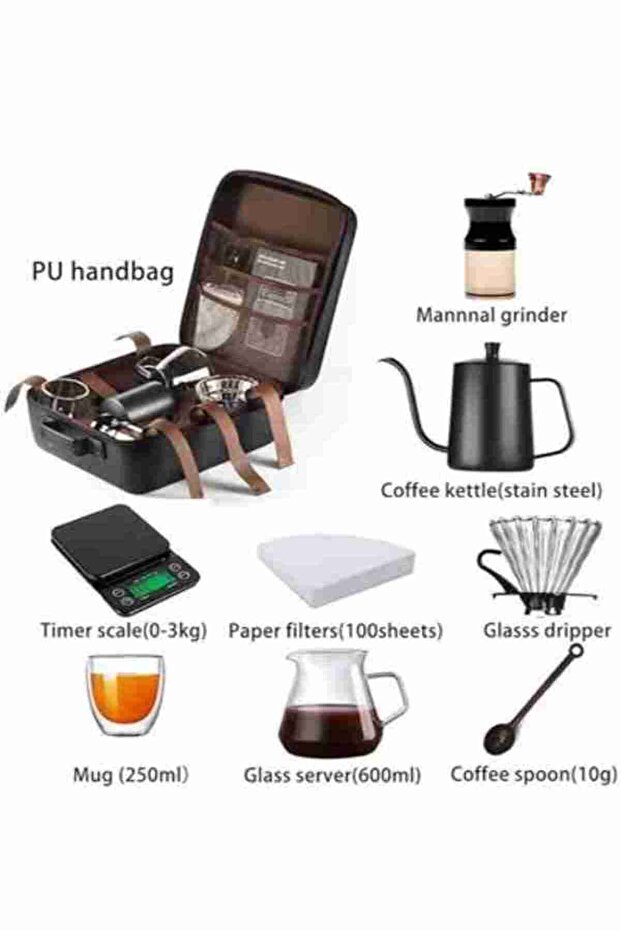 طقم V60 مكون من 12 قطعة لتنقيط القهوة مع حقيبة أدوات - 2