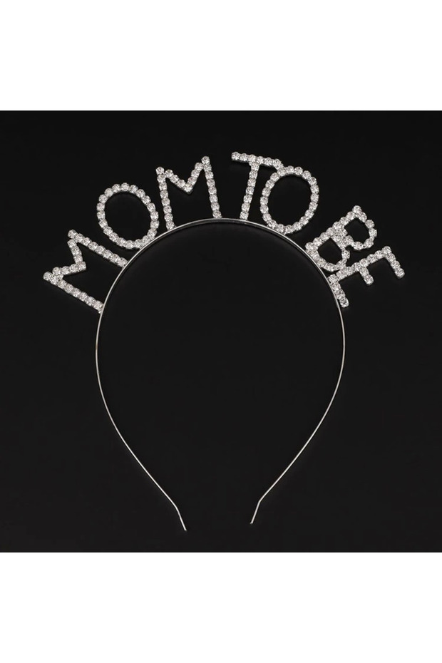 Silver Color Mom To Be Crown with Crystal Stones Mother Crown