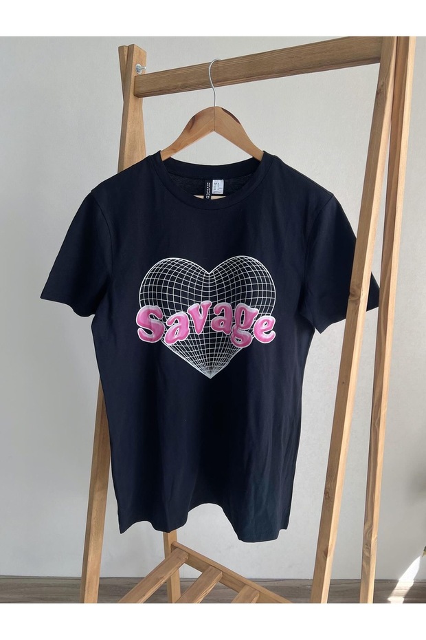 Oversize Cut Short Sleeve Printed T-Shirt