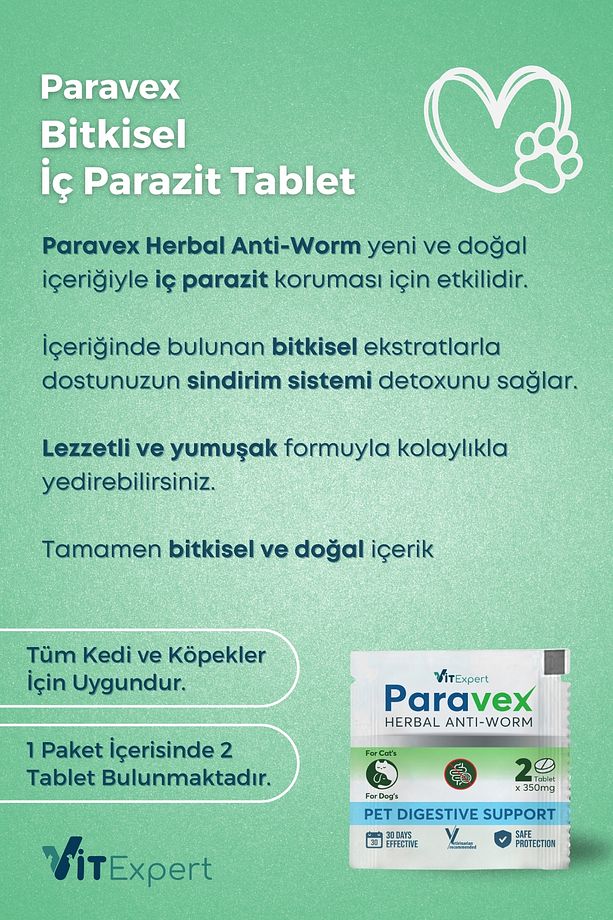 2'li Set Kedi Iç Dış Anti Parazit Tüm Kediler Için Bitkisel 5 Damla Ve 2 Tablet Paketi - 6