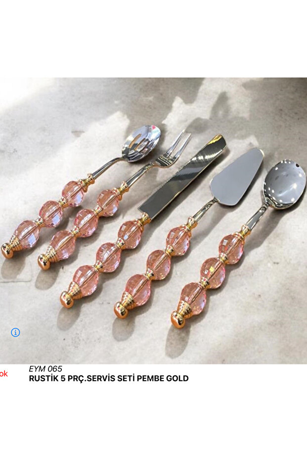 RUSTİK 5 PRÇ.SERVİS SETİ PEMBE GOLD - 1