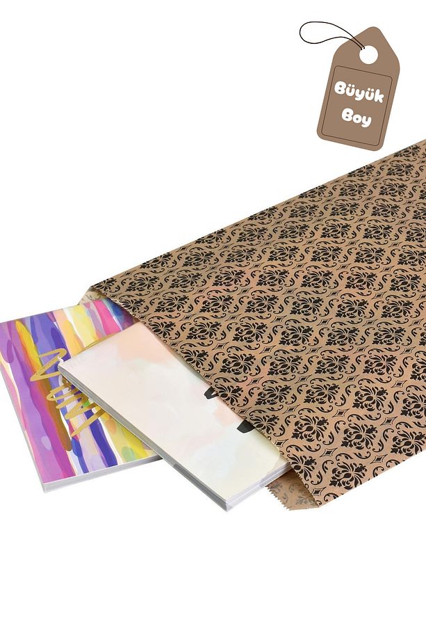 20 Adet 30x40 Damask Desenli Hediye Poşeti Hediye Paketi Büyük Boy - 5