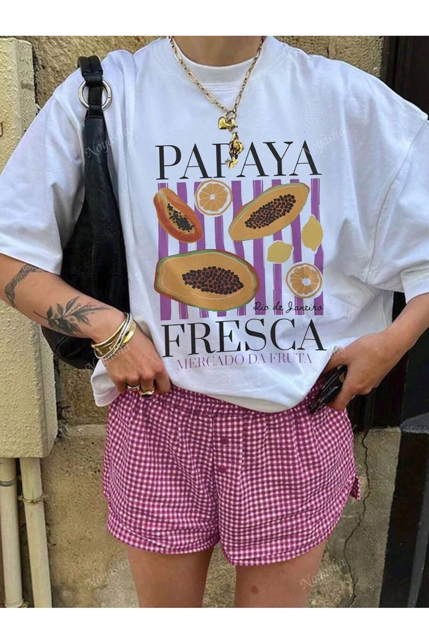 Oversize Cut Short Sleeve Printed T-Shirt