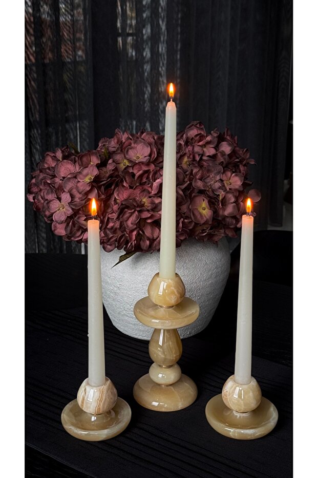 Tekli Mini Mermer Şamdan - 4