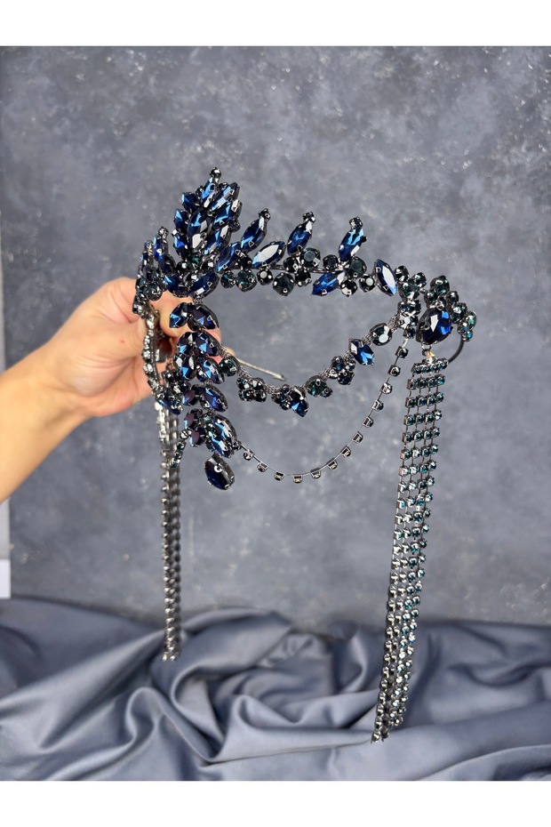 نموذج Almeda المتحرك المتدلي لحجاب تاج الحناء للعرائس