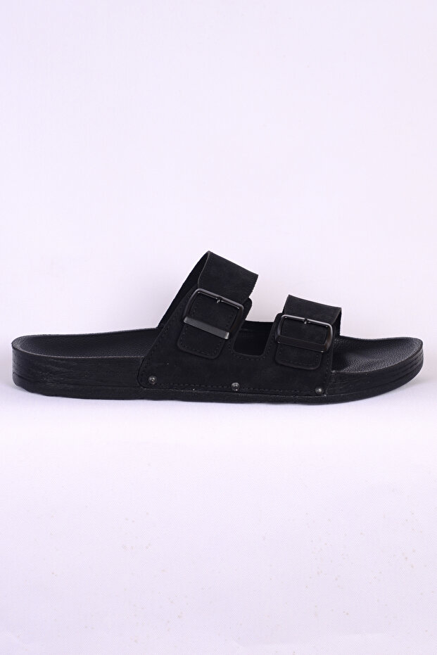 7038 Orthopedic Large Size Black Men's Slippers