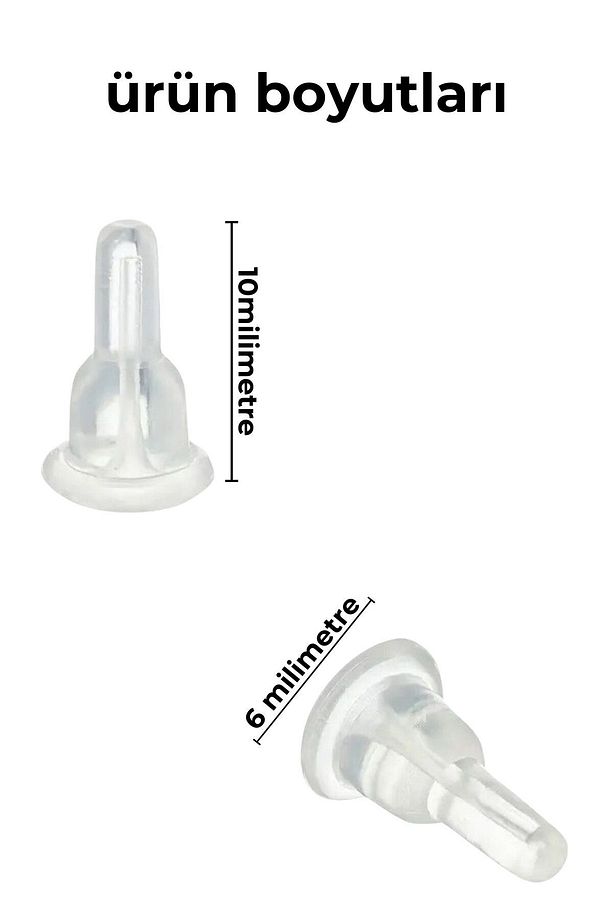 Silikon Küpe Arkalığı 10 Adet, Koruyucu Model - 5