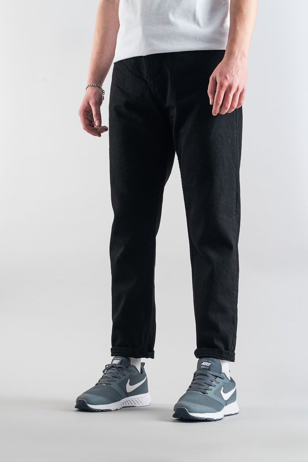 Men's Black Straight Fit Jean Lycra Jeans Boyfrend Denim