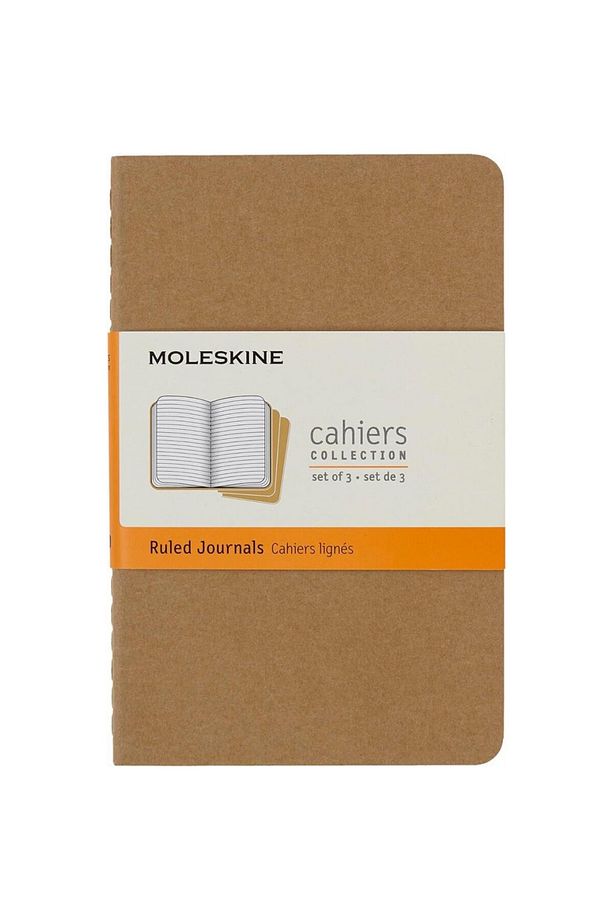 Çizgili Cahier Not Defteri 3’lü Set Cep Boy Kraft Kahve - 1