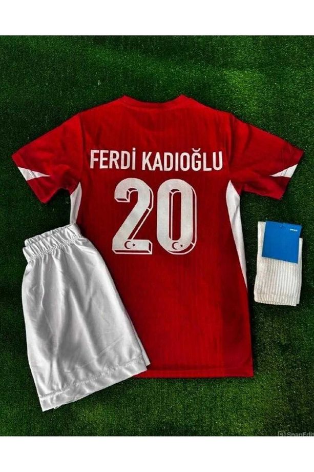 F.e.r.d.i K.a.d.ı.o.ğ.l.u Türkiye Milli Takımı Euro 2024 Çocuk Deplasman Forması 4'lü Set (RED) - 3
