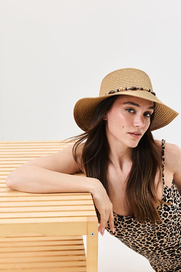 Straw Beach Hat Y25730-19 Mink