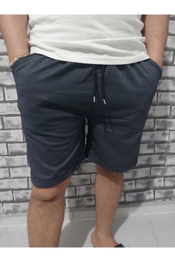 Yağmur Desen Rahat Kalıp Lacivert Şort - 3