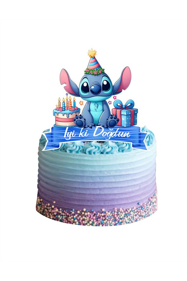 Lilo & Stitch 32 Kişilik Dev Boy Afişli (100x140cm) Doğum Günü Seti - Stich Pembe Tema - 5