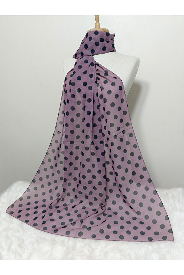 شال شيفون منقوش موديل منقط - 2