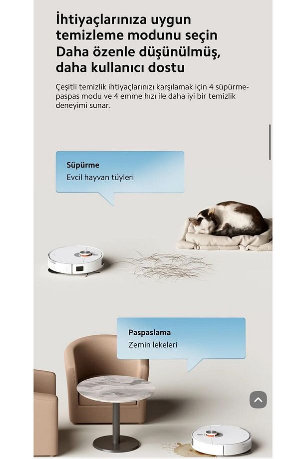 Otomatik Halı Tanııma Mop Kaldırma Vacuum S20+ Plus 6000PA Yüksek Güçlü Robot Süpürge - 7