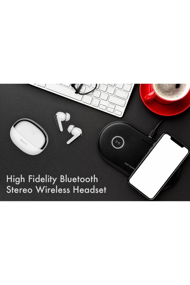 Lite Buds TWS Earbuds with ANC, ENC, Dual Mics & Wireless Charging Case - White - 6