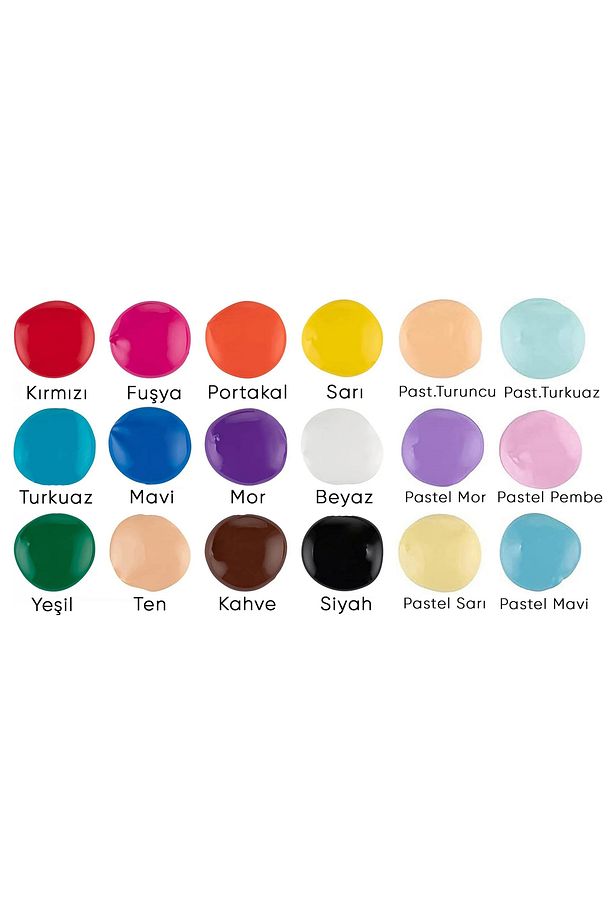 Akrilik Boya Seti 18 Renk x 120ml. (Palet ve 2 Fırça Hediye) - 4