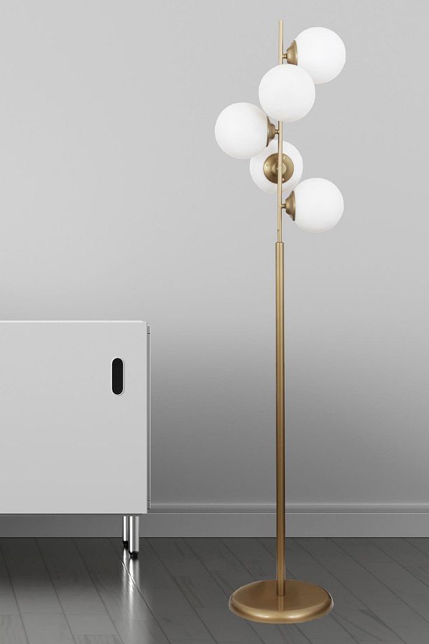 Moden 5 Li Eskitme Lambader Beyaz Camlı Modern , Oturma Odası ,Yatak Odası , Salon Lambader - 3