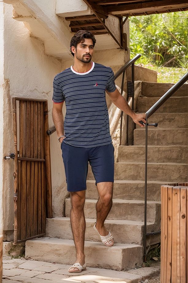 Çizgi Desenli Pijama Şort 2'li Takım LA.Q01.U00.A10103 - 1