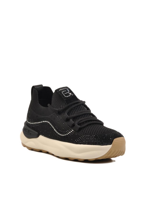 Black Knitwear Lightweight Women's Sneaker 25Y310-4 Z