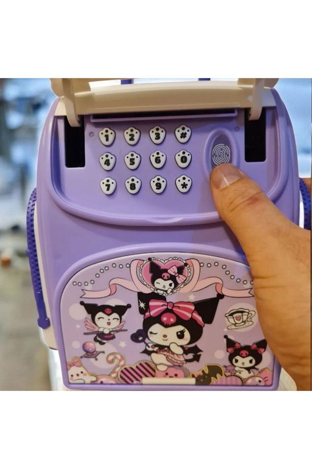 Kuromi Parmak İzi İle Çalişan Şifreli Otomatik Kağıt Para Alan Atm Kasa Kumbara - 3