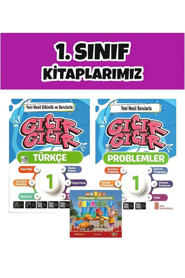Ata 1.Sınıf 2.Dönem Seti Gıcır Gıcır Yeni Nesil Etkinlik ve Sorularla Türkçe- Problemler - 1