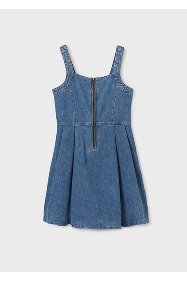 Girl's Zippered Denim Dress 6979
