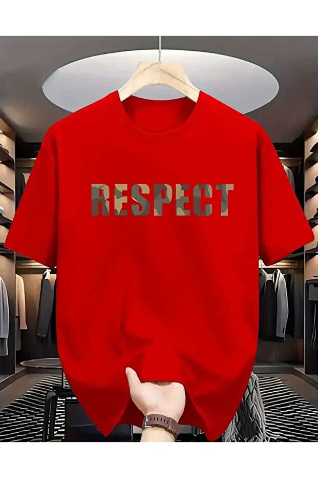 Unisex Men's Respect Camouflage Printed Tshirt