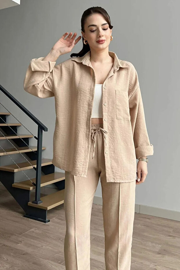 Women's Shirt Linen 2 Piece Set