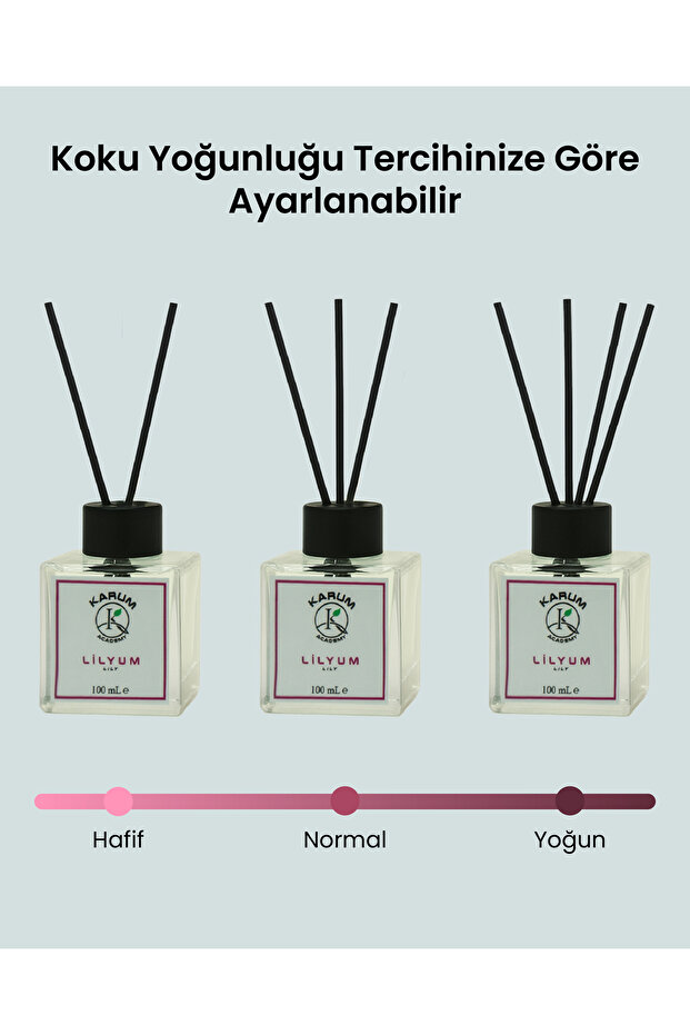 Lilyum (Zarif ve Ferahlatıcı Çiçek Esintisi) Çubuklu Kare Oda Kokusu 100ml - 6