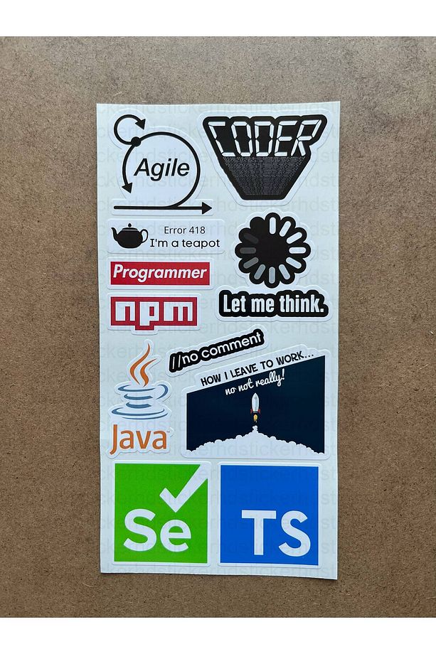 64 Adet Yazılım & Yazılımcı Software Developer Laptop Notebook Tablet Etiket Sticker Set P60 - 8